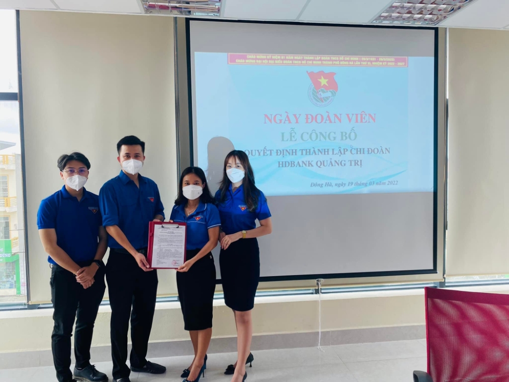 Ngày đoàn viên năm 2022 và Lễ công bố quyết định thành lập Chi đoàn Ngân hàng TMCP Phát triển TP.Hồ Chí Minh (HD Bank) Chi nhánh tỉnh Quảng Trị